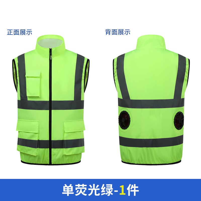 Summer Fan Clothing Safety Reflective Air-Conditioning Clothing Construction Site Road Administration Duty Reflective Strip Vest Fan Work Clothes - Image 1
